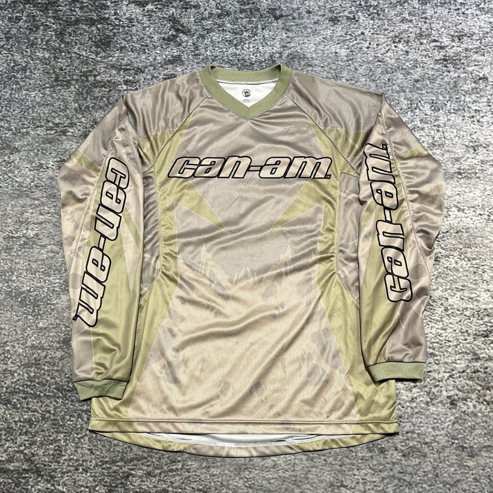 Can-am Jersey‎ Motocross Tan Mens Medium BRP Mesh Off Road Y2K